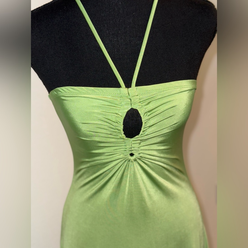 Sincerely Jules Green Ruched Halter Dress